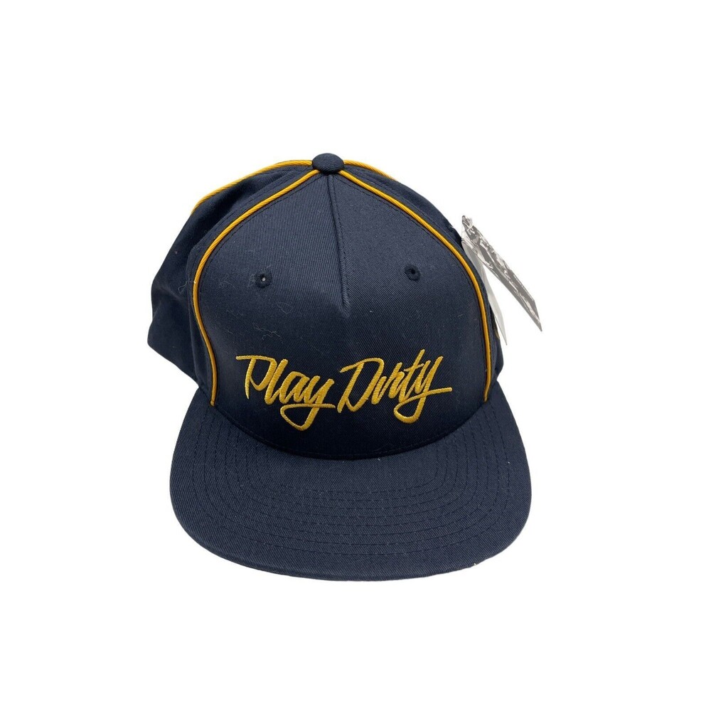 Rare - Undefeated UNDFTD Play Dirty Hat Snapback Embroidered NWT Navy Blue Cap